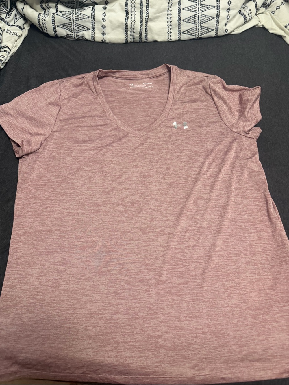 Under Armour Women's V-Neck Short Sleeve Tee - Dusty Rose Heather